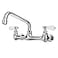 BWE Kitchen Faucet Wall Mount Commercial Sink Faucet Tap Water Faucets Kitchen Utility Laundry 8 Swivel Spout 2 Dual Handle Restaurant Chrome Mixer Tap