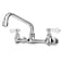 BWE Kitchen Faucet Wall Mount Commercial Sink Faucet Tap Water Faucets Kitchen Utility Laundry 8 Swivel Spout 2 Dual Handle Restaurant Chrome Mixer Tap