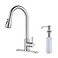 Keer Brush Nickel Single Handle Pull Down Kitchen Faucet with Soap Dispenser 3 Modes Sprayer Easy Assembly Single Handle High Arc Stainless Steel Faucet