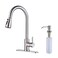 Keer Brush Nickel Single Handle Pull Down Kitchen Faucet with Soap Dispenser 3 Modes Sprayer Easy Assembly Single Handle High Arc Stainless Steel Faucet