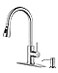 FORIOUS Kitchen Faucet with Soap Dispenser Brushed Nickel Single Handle Stainless Steel Transitional Sink Faucet with Pull Down Sprayer 1 or 3 Hole Suitable for Farmhouse Laundry Camper RV Bar