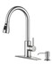 FORIOUS Kitchen Faucet with Soap Dispenser Brushed Nickel Single Handle Stainless Steel Transitional Sink Faucet with Pull Down Sprayer 1 or 3 Hole Suitable for Farmhouse Laundry Camper RV Bar