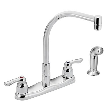 Moen 8792 Commercial TwoHandle MBition Kitchen Faucet with Side Spray Chrome