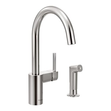 Moen 7165 Align OneHandle HighArc Modern Kitchen Faucet with Side Spray Chrome