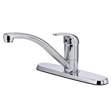 Pfister Pfirst Series Single Handle Kitchen Sink Faucet with Pull Down Sprayer Polished Chrome Finish 3 Hole Installation ADA Compliant Water Faucet for Kitchen Sinks
