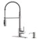 APPASO Kitchen Faucet with Pull Down Sprayer and Soap Dispenser Sink Faucets Springs Neck High Arc Single Handle Stainless Steel Fit for 1 to 4 Hole Kitchen Sink Brushed Nickel Easy Install