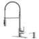 APPASO Kitchen Faucet with Pull Down Sprayer and Soap Dispenser Sink Faucets Springs Neck High Arc Single Handle Stainless Steel Fit for 1 to 4 Hole Kitchen Sink Brushed Nickel Easy Install