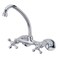 Kingston Brass KS214M High Arch Spout for Wall Mount Kitchen Faucet with Metal Cross Handle Polished Chrome658 inch spout reach