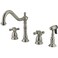 Kingston Brass KS1798AXBS Heritage Widespread Kitchen Faucet with Handle and Brass Sprayer Brushed Nickel 1238 x 856 x 2