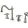 Kingston Brass KS1798AXBS Heritage Widespread Kitchen Faucet with Handle and Brass Sprayer Brushed Nickel 1238 x 856 x 2