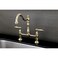 Kingston Brass KS1172AL Heritage Bridge Kitchen Faucet Polished Brass