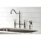 Kingston Brass KS1278PXBS Heritage Kitchen Faucet with Brass Sprayer 834Inch Brushed Nickel