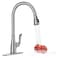 APPASO Kitchen Faucets with Pull Down Sprayer 3 Holes Brushed Nickel Kitchen Sink Faucet Single Handle High Arc Faucet for Kitchen Sink Laundry RV Bar