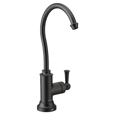 Moen Matte Black Sip Traditional Cold Water Kitchen Beverage Faucet with Optional Filtration System S5510BL