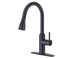 CREA Black Kitchen Faucet Pull Down Kitchen Faucets with Sprayer 3 Modes Uitility Laundry Faucets Single Hole Bar Sink Faucet 360 Swivel High Arc Stainless Steel RV Faucet Matte Black