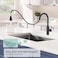CREA Black Kitchen Faucet Pull Down Kitchen Faucets with Sprayer 3 Modes Uitility Laundry Faucets Single Hole Bar Sink Faucet 360 Swivel High Arc Stainless Steel RV Faucet Matte Black