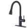 CREA Black Kitchen Faucet Pull Down Kitchen Faucets with Sprayer 3 Modes Uitility Laundry Faucets Single Hole Bar Sink Faucet 360 Swivel High Arc Stainless Steel RV Faucet Matte Black
