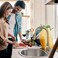 WOWOW Brushed Gold Kitchen Faucet With Sprayer Stainless Steel High Arc Single Handle Sink Faucet for 1 or 3 Hole Luxurious Gold Utility RV Kitchen Tap