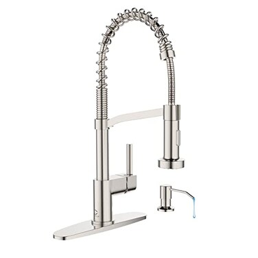 Casavilla Kitchen Faucet Soap DispenserFaucet for Kitchen Sink Kitchen Sink Faucets with Pull Down Sprayer and Dual Function Spray HeadRV Sink Faucet with Deck PlateNickel Brushed