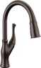 Delta Ophelia Oil Rubbed Bronze Kitchen Faucet with Pull Down Sprayer Modern Single Hole Kitchen Sink Faucet Single Handle Venetian Bronze 19888ZRBDST