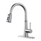 WOWOW Kitchen Faucet with Pull Down Sprayer Stainless Steel Brushed Nickel Faucet for 1 or 3 Hole Sinks Modern RV Faucet with Adapter