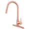 GULICA Red Copper Kitchen Faucet Kitchen Faucet with Pull Out Sprayer and Deck Plate