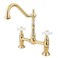 Kingston Brass KS1172PX Heritage Bridge Kitchen Faucet Polished Brass