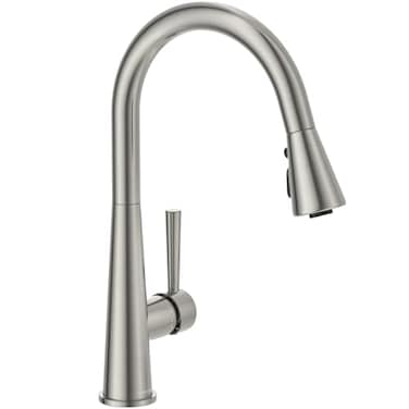Lava Odoro Montelux Brushed Nickel Kitchen Faucet with Pull Down Sprayer Single Handle Kitchen Sink Faucet Faucet for Kitchen Sink with Magnetic Docking Spray Head and Deck Plate KF321BN