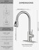 FORIOUS LED Kitchen Faucet with Pull Down Sprayer Brushed Nicke Single Handle Stainless Steel Traditional Sink Faucets with LED Light Sprayer Head Suitable for Farmhouse Laundry Camper Rv Bar