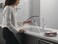 Delta Almari Chrome Kitchen Faucet with PullOut Sprayer Modern Single Hole Kitchen Sink Faucet Single Handle Chrome 16943DST