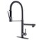 GIMILI Black Stainless Commercial Kitchen Faucet with Pull Down Sprayer DoubleHeaded Kitchen Faucets with Deck Plate