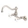 Kingston Brass KS3226PX Vintage 6 Adjustable Center Wall Mount Kitchen Faucet Polished Nickel