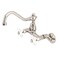 Kingston Brass KS3226PX Vintage 6 Adjustable Center Wall Mount Kitchen Faucet Polished Nickel