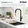 KRAUS Torak Pull Down Kitchen Faucet in SpotFree Brushed BrassMatte Black with 2 Function Sprayer PreAttached Water Lines and Mounting Hardware KPF2841SFBBMB