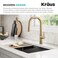 KRAUS Torak Pull Down Kitchen Faucet in SpotFree Brushed Brass with 2 Function Sprayer PreAttached Water Lines and Mounting Hardware KPF2841SFBB