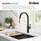 KRAUS Torak Pull Down Kitchen Faucet in SpotFree Brushed BrassMatte Black with 2 Function Sprayer PreAttached Water Lines and Mounting Hardware KPF2840SFBBMB
