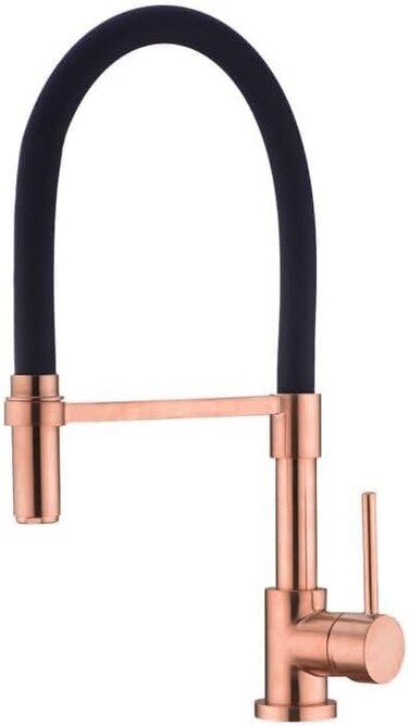 Pirooso Copper Kitchen Faucet with Pull Down Sprayer Solid Brass Red Copper Black Kitchen Sink Faucet Single Handle 360 Rotation