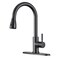 SOEBIZ Matte Black Kitchen Faucets with Pull Down Sprayer High Arc Single Handle Stainless Steel Kitchen Sink Faucet for 1 or 3 Hole Ideal for Farmhouse RV Laundry Bar Camper Commercial