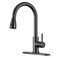 SOEBIZ Matte Black Kitchen Faucets with Pull Down Sprayer High Arc Single Handle Stainless Steel Kitchen Sink Faucet for 1 or 3 Hole Ideal for Farmhouse RV Laundry Bar Camper Commercial