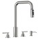 APPASO 4 Hole Kitchen Faucet with Pull Down Sprayer 3 Hole Dual Handle Kitchen Faucet with Soap Dispenser and 3Function Spray 2 Handles Brushed Nickel Stainless Steel for 3Hole 4 Holes Sink
