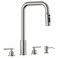 APPASO 4 Hole Kitchen Faucet with Pull Down Sprayer 3 Hole Dual Handle Kitchen Faucet with Soap Dispenser and 3Function Spray 2 Handles Brushed Nickel Stainless Steel for 3Hole 4 Holes Sink