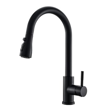 GIMILI Black Kitchen Faucet with Pull Down Sprayer Single Hole Kitchen Sink Faucet Suitable for Farmhouses RV Laundry Room Outdoor and Campers