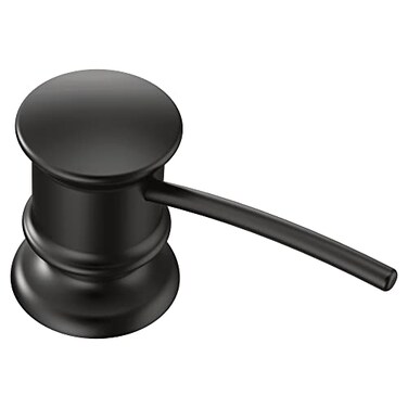 Moen 3944BL Deck Mounted Kitchen Soap Dispenser with Above the Sink Refillable Bottle Matte Black