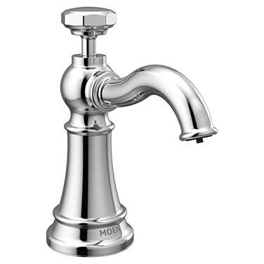 Moen S3955C Paterson Deck Mounted Kitchen Soap Dispenser with Above the Sink Refillable Bottle Chrome