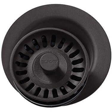 Elkay LKQD35MC Polymer Disposer Flange with Removable Basket Strainer and Rubber Stopper Mocha