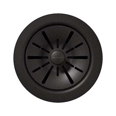 Elkay LKPDQD1BK Quartz Perfect Drain 312 Polymer Disposer Flange with Removable Basket Strainer and Rubber Stopper Black
