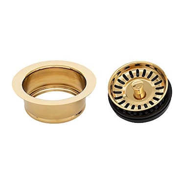 Premier Copper Products D130PB 35Inch Deluxe Garbage Disposal Drain wBasket Polished Brass