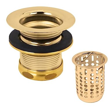 Westbrass Junior Basket Style Bar Sink Strainer Polished Brass D21801