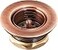 Westbrass D22011 Midget Duo Bar and Laundry Sink Drain Assembly with Post Style Strainer Grid Cover Antique Copper