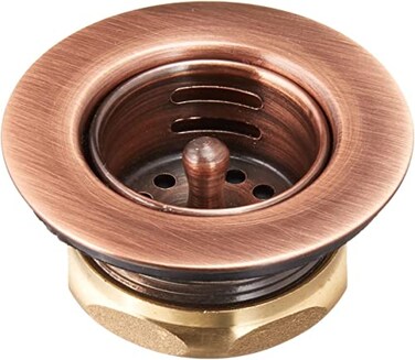 Westbrass D22011 Midget Duo Bar and Laundry Sink Drain Assembly with Post Style Strainer Grid Cover Antique Copper